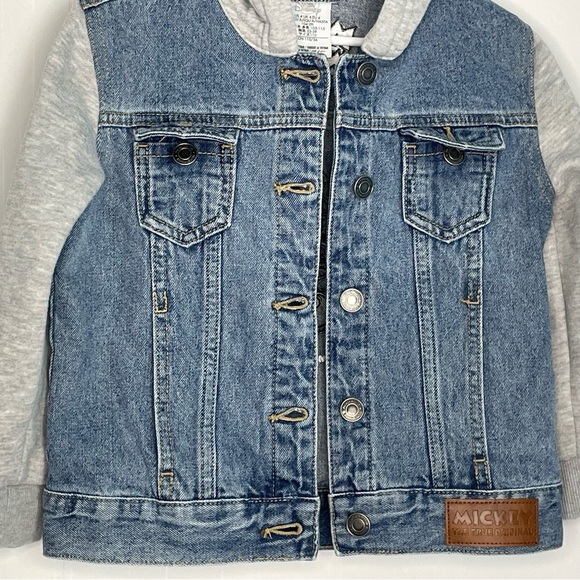 Disney Kids Mickey Mouse Denim Hooded Jacket Embroidered True Original Size 4 - Picture 8 of 16